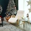 SONGMICS Lettino Prendisole Sedia a Dondolo Rilassante con Poggiapiedi Regolabile Carico Massimo: 150 kg Beige