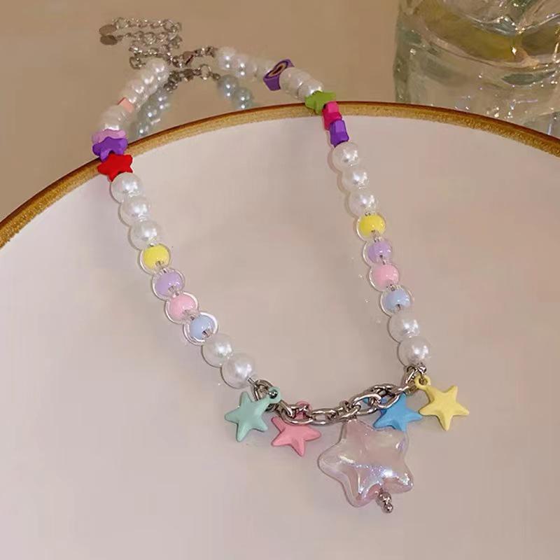 

Дофамін Барвистий Намистиновий Кулон-Зірка Намисто та Браслет Набір для Жінок - Універсальний, Трендовий та Стильний.