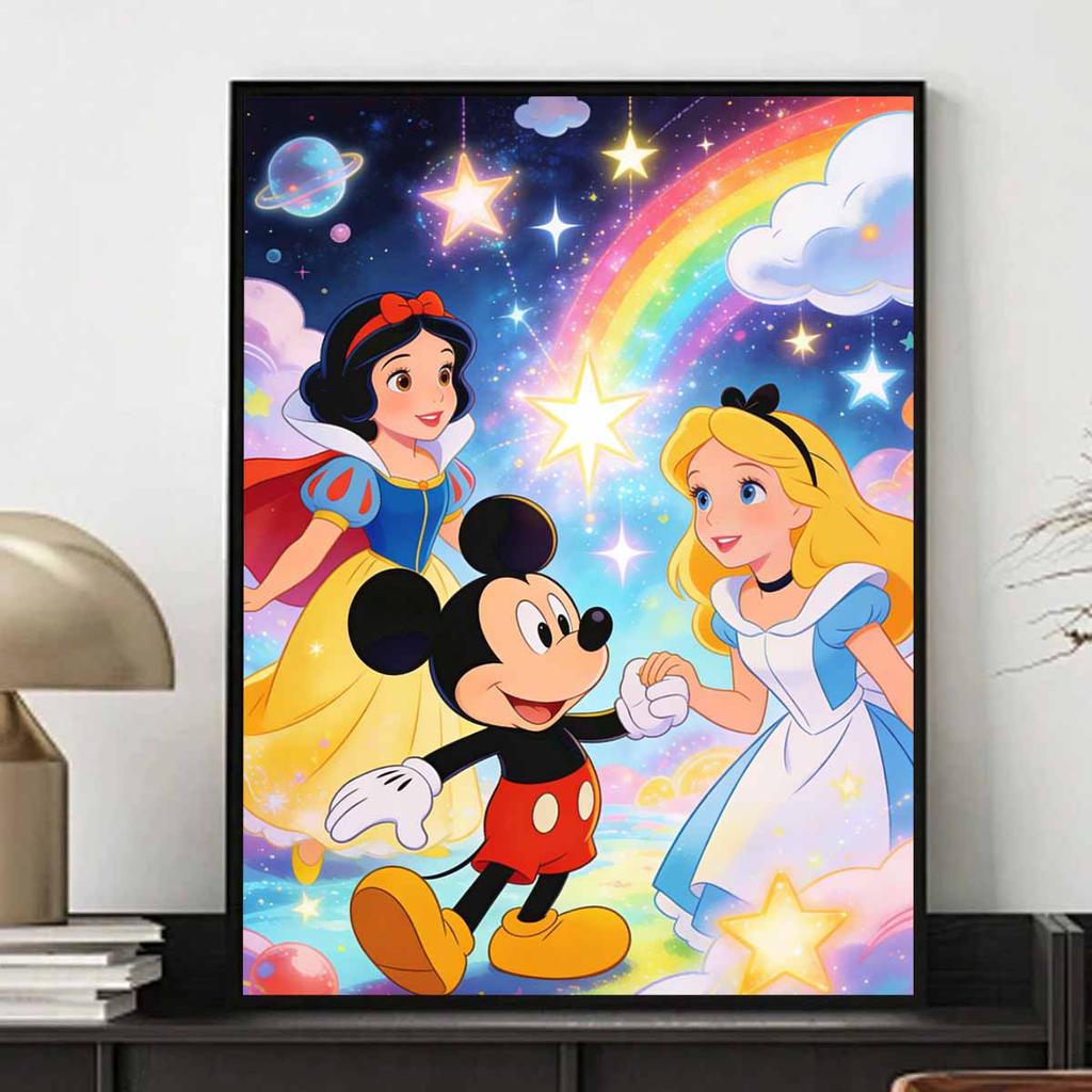 Disney Diamond Painting Kit Full Diamond Round Snow White Alice Mickey Home Decor Craft Gift