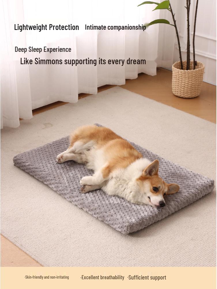 Plush Winter Pet Bed: Thickened Sponge Cushion, Removable & Washable for Cats and Dogs