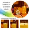 3pcs LED Candles Lights Embedded String Lights Battery Operated with Remote Control Flameless Candle for Halloween Wedding Party