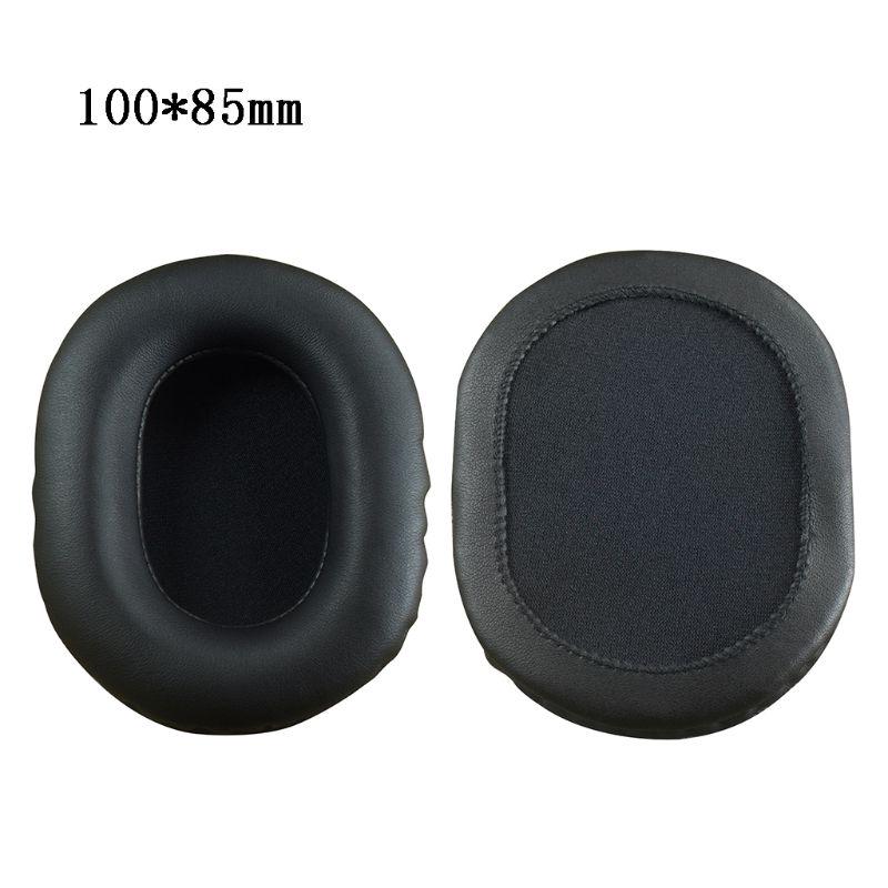 2PCS Square Oval Headphone Earpads Soft Leather Memory Foam Ear Cushion Cover