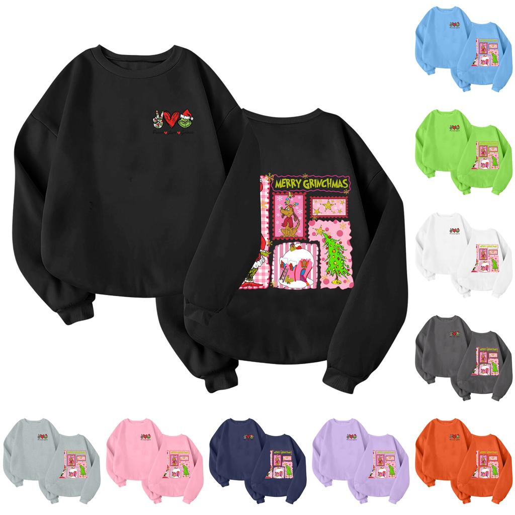 Children's Fashionable Lightweight Long-sleeved Round Neck Pullover With Pockets Printed Pullover