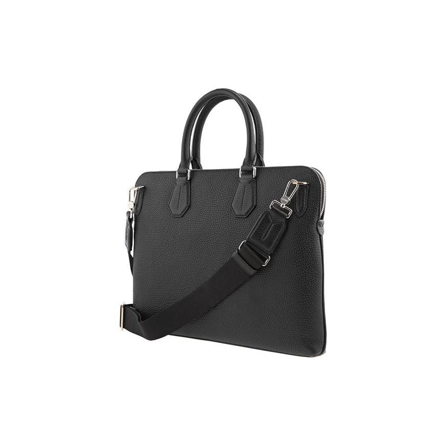 Bally Striped Zipper Pocket Leather Briefcase Men bags Black 6218262