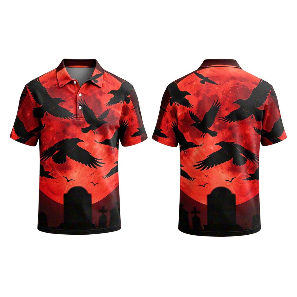 Men's Halloween Print Short Sleeve Casual T-Shirt