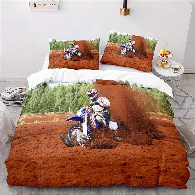 Stunt Off-road Motorcycle 3d Printed Bedding Set Duvet Cover Set with Pillowcase Twin Full Queen King Size Bedclothes Bed Linen