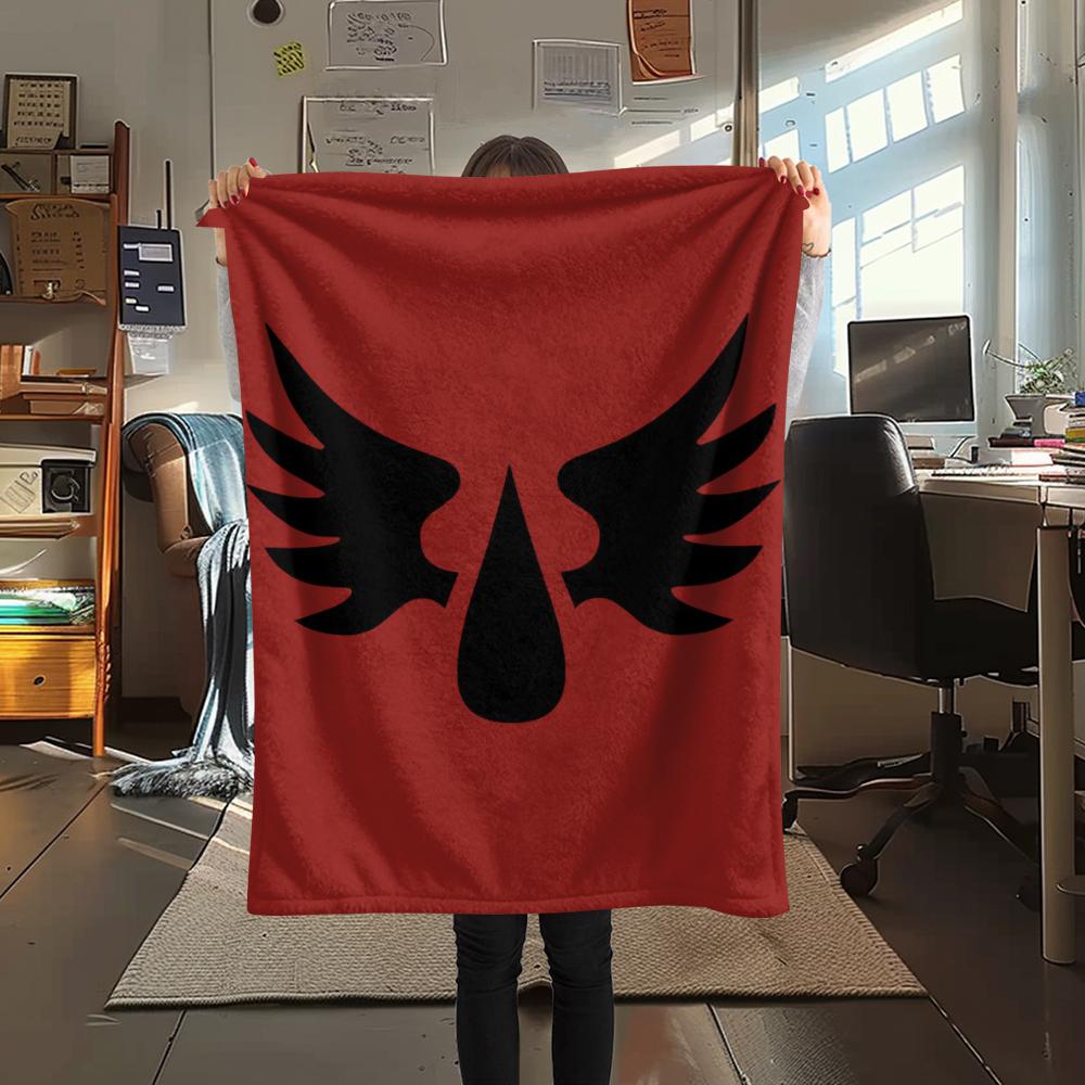 1Pc Blood Angels Cool Print Flannel Blanket, High Quality Comfortable for All Seasons, Home Decor, Warmth and Comfort, Perfect for Christmas Gifts 09
