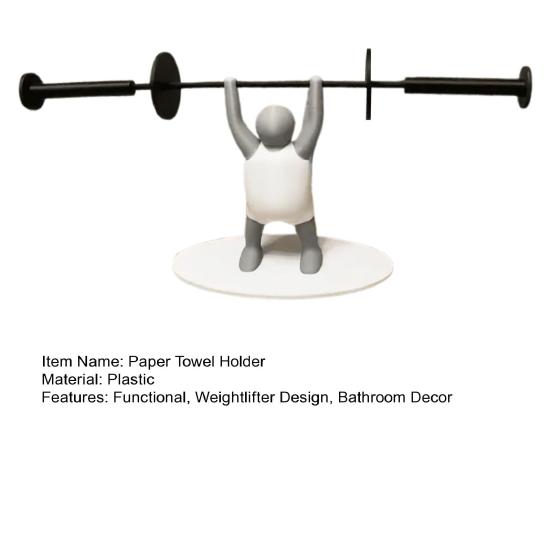 Weightlifter Toilet Paper Holder 3D Printed Barbell Lifter Toilet Paper Roll Holder