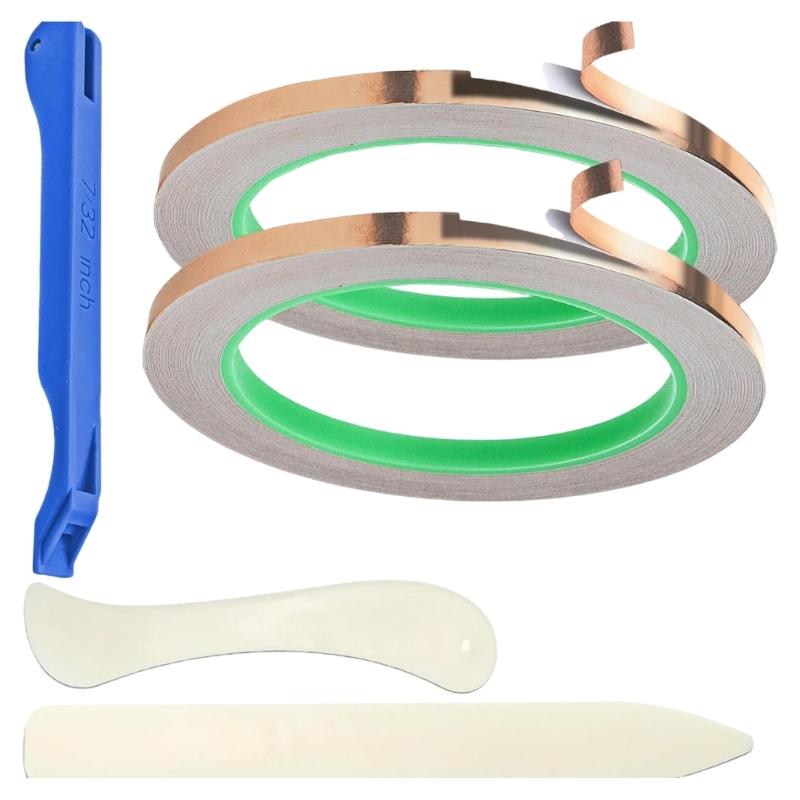 

Copper Foil Tape with Scrapers Copper Tape Double-Sided Conductive Tape Craft Supplies for Crafting 1
