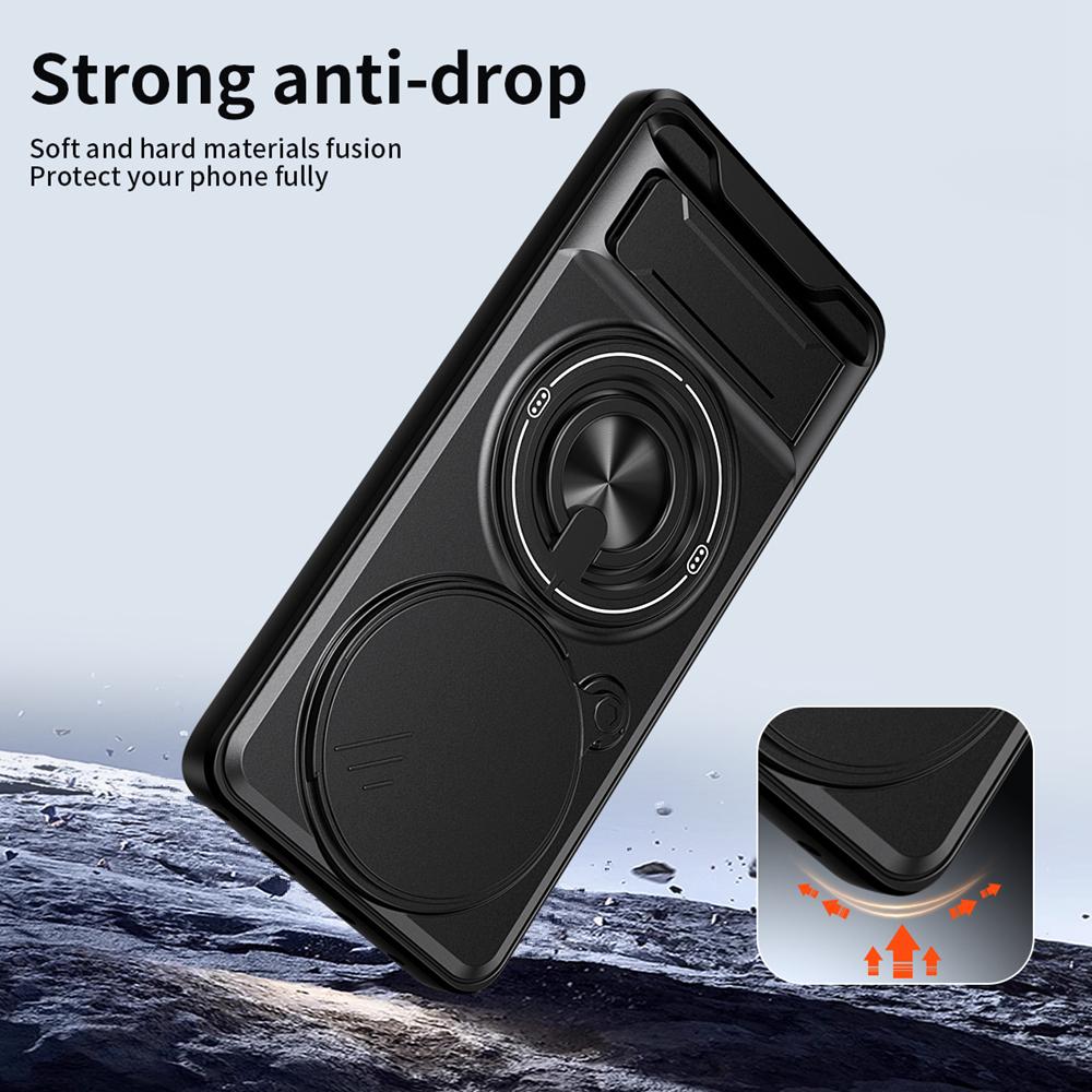 KEYSION Magnetic Phone Case for Redmi Note 14 Pro 4G 5G 14 Pro+5G Slide Camera Protection Upright Kickstand Ring Shockproof Cover for POCO X7