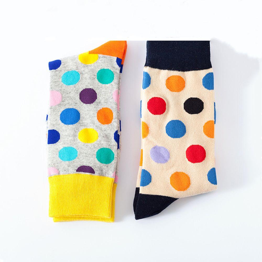 Women Men Christmas Funny Casual Polka Dot Cotton Socks Middle Tube Socks Couple Socks Long Sock