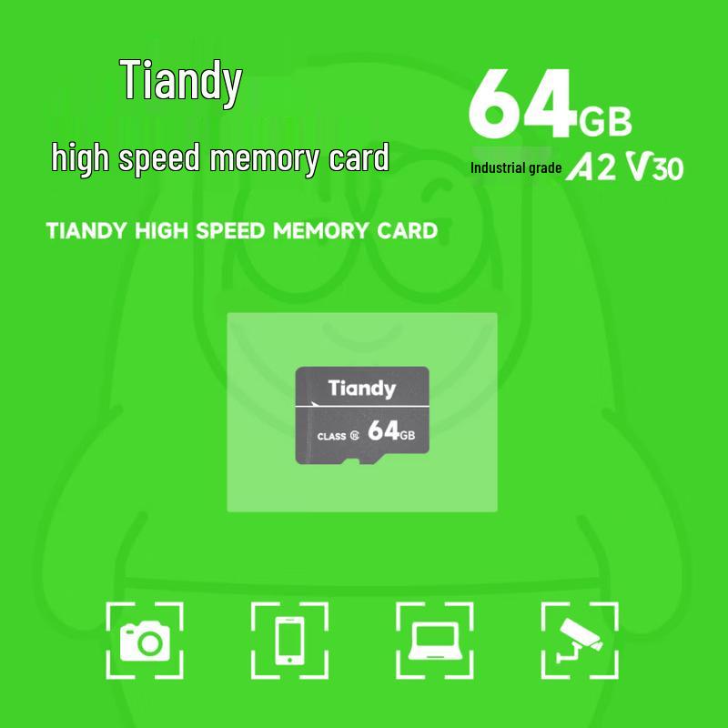 Tiandy High-Speed 64GB TF Card CN plug (adapter included)