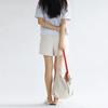 Plain Easy Linen Reversible Shoulder Bag - Small Floral Red