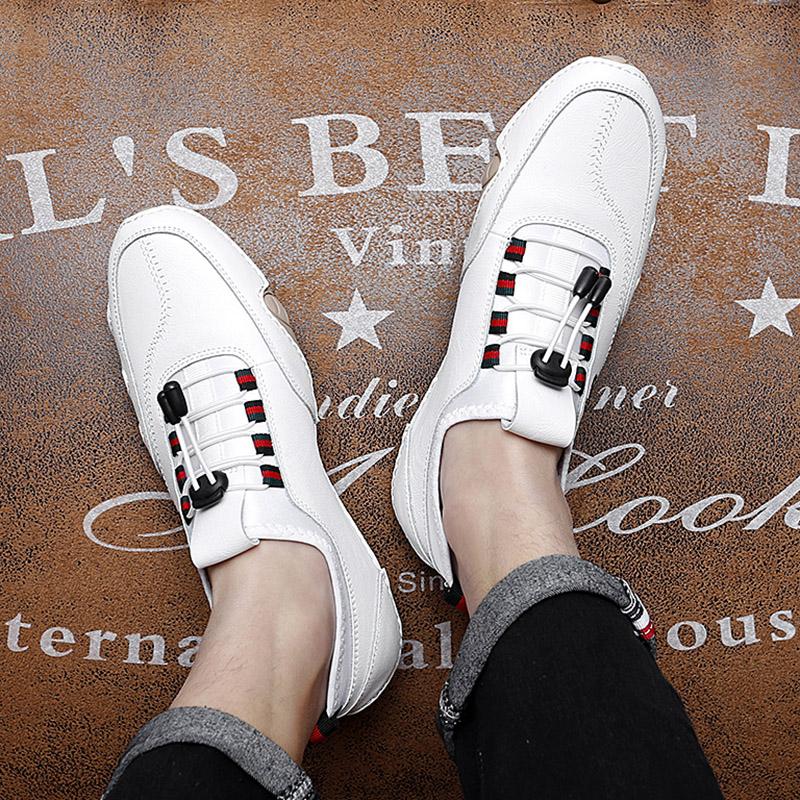 Genuine Leather Octopus Bean Shoes For Men Fashion Flats Shoes Walking Sports Loafer Breathable Outdoor Men's Driving Shoes