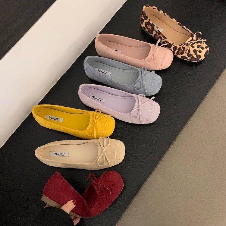 Evening wind shoes French bow blue small single shoes flat ballet shoes early spring new soft-soled women's shoes ladyshoes