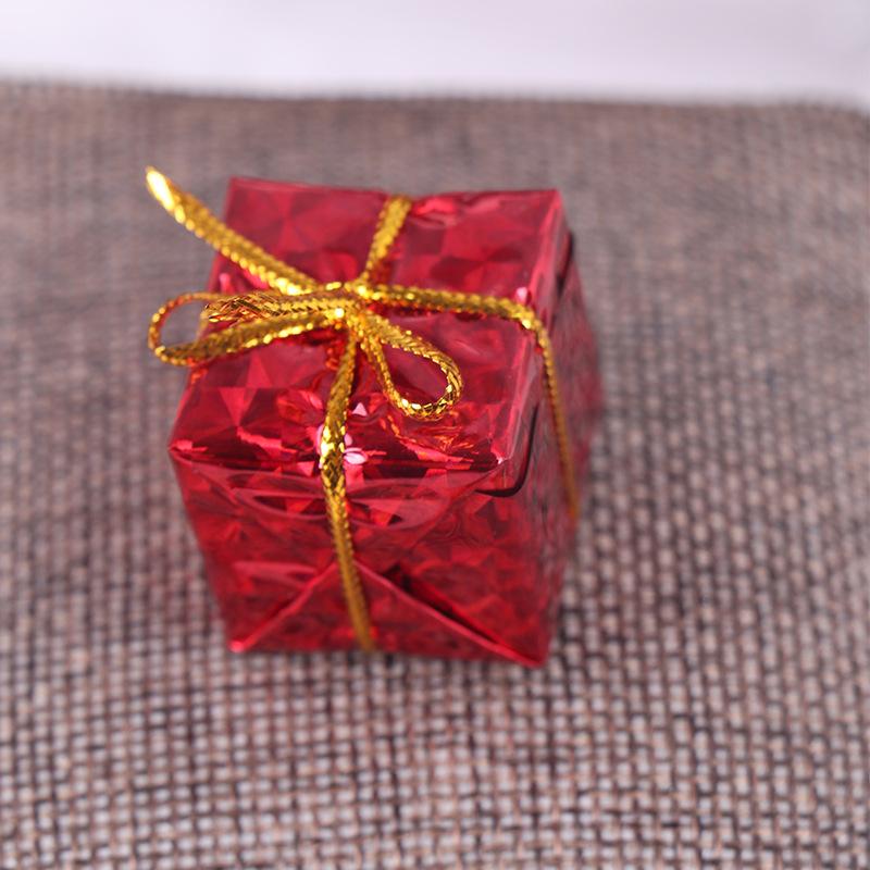 WTEMPO 4 Packs 12PCS/Pack Christmas Decorations 2.5CM Laser Small Gift Bags Christmas Decorations Creative DIY Christmas Tree Decorative Pendants