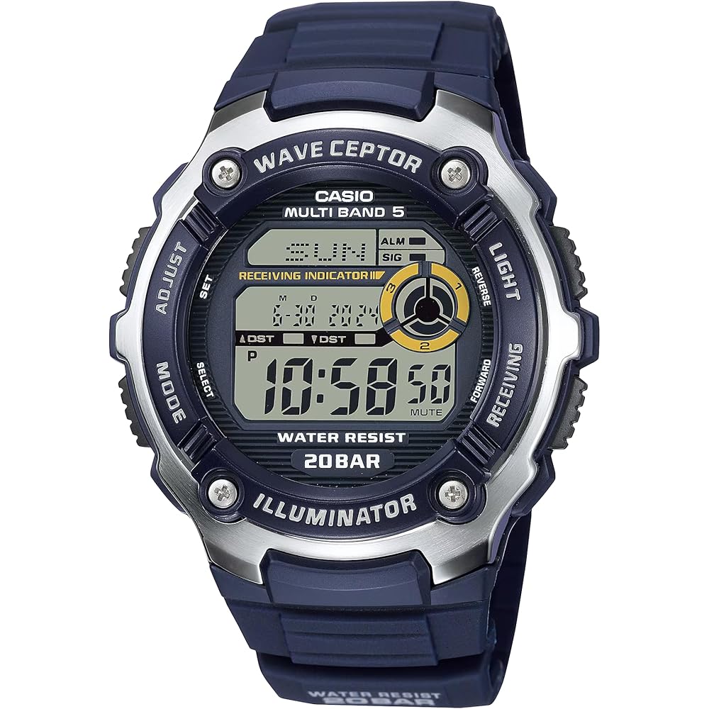 Casio WV200R Digital Watch Navy 20 ATM Water Resistant Simple Design Easy Operation
