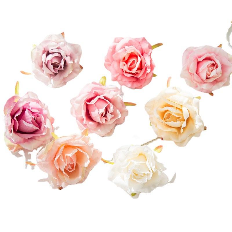Gerollter Rand Rosenblütenkopf Handgefertigt DIY Künstliche Rosenblüten Peyote Hochzeitsblume Künstliche Requisiten Dekoration Künstliche Blumen