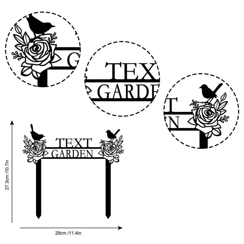 Garden Metal Signs Yard Art Custom Name Metal Stakes Outdoor Decor Garden Gift