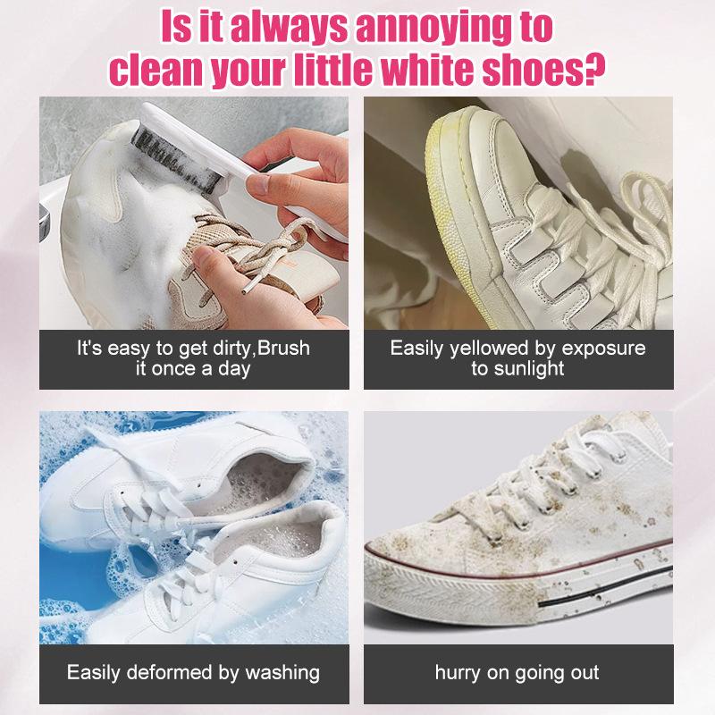 White Sneaker Cleaning Paste,Shoe Cleaner Removal,Waterless Scrubbing Cleaner for Shoes,Faux Leather,Women's Bags with Sponge