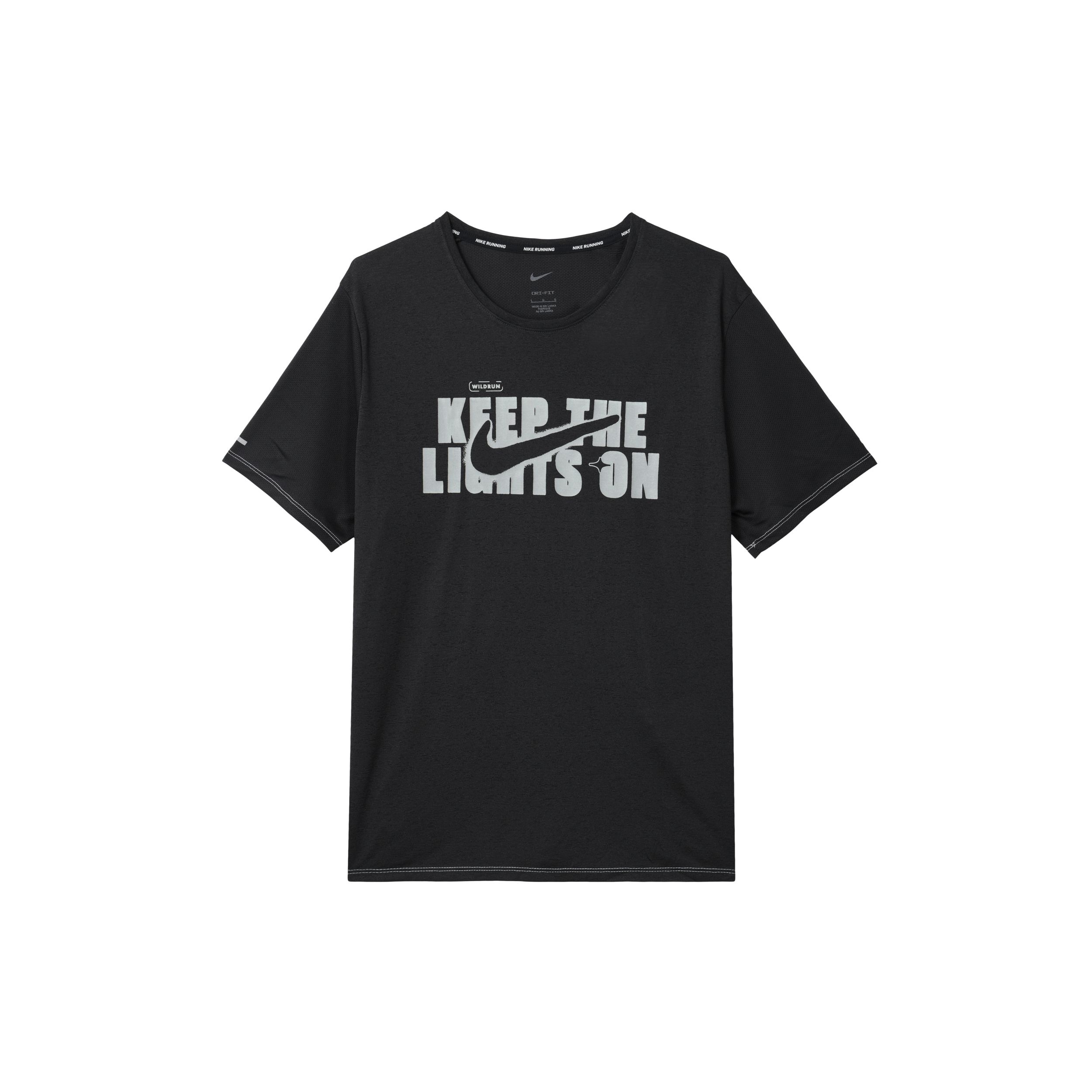 

Мужская футболка с короткими рукавами для бега Nike Dri-FIT Miler Wild Run, дышащая футболка с принтом, черные DD5277-045