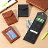 Vertical Card Wallet Slim Card Holder Cash Wallet Snap Button Closure Retro Faux Leather Wallet Gift for Men
