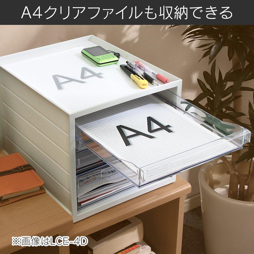 IRIS OHYAMA Shallow 14 Iris Ohyama Letter Case A4 Stackable up to 3 Tiers with Index Stickers Drawer Office Storage Desk Document Case Storage Case