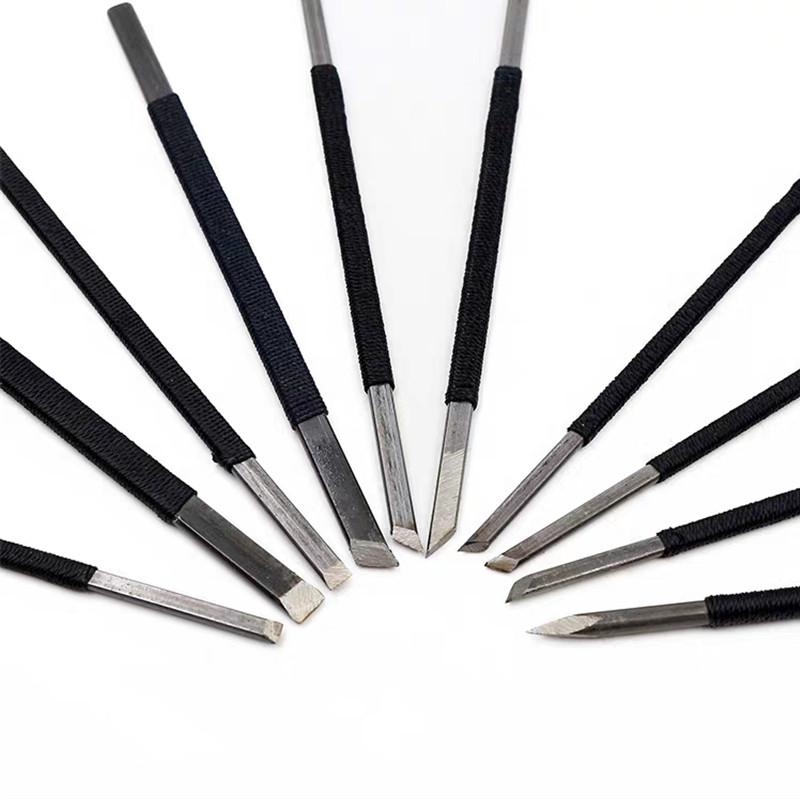 10pcs/set Wood Handle Wood Carving Chisel Tools Set Cutter Wood Carving Knife Set Woodworking Engraving Carving Hand Tool Kit