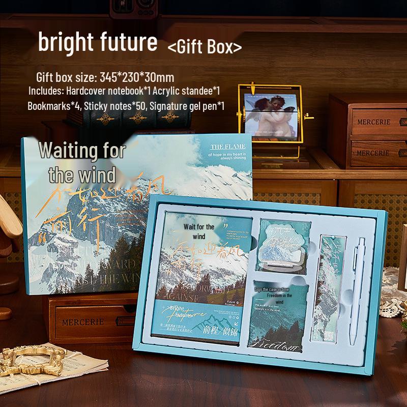 New Year Gift Box: Notebook Set for Students - Diary & Simple Planner with Hot Stamping