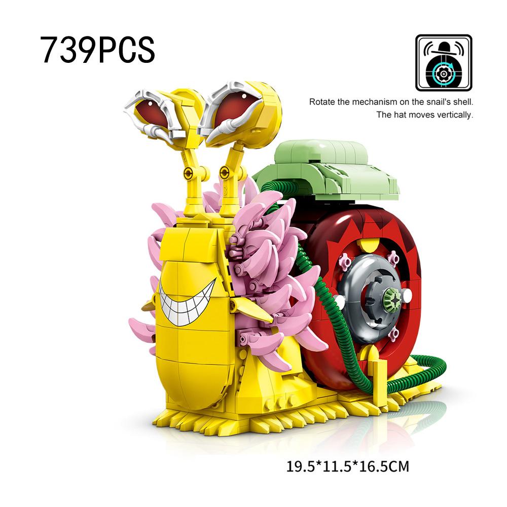 Idea Japan Cartoon Pirate Animals Building Block Den Den Mushis Brick Construction Model Playsets Snail Toys For Children Gifts