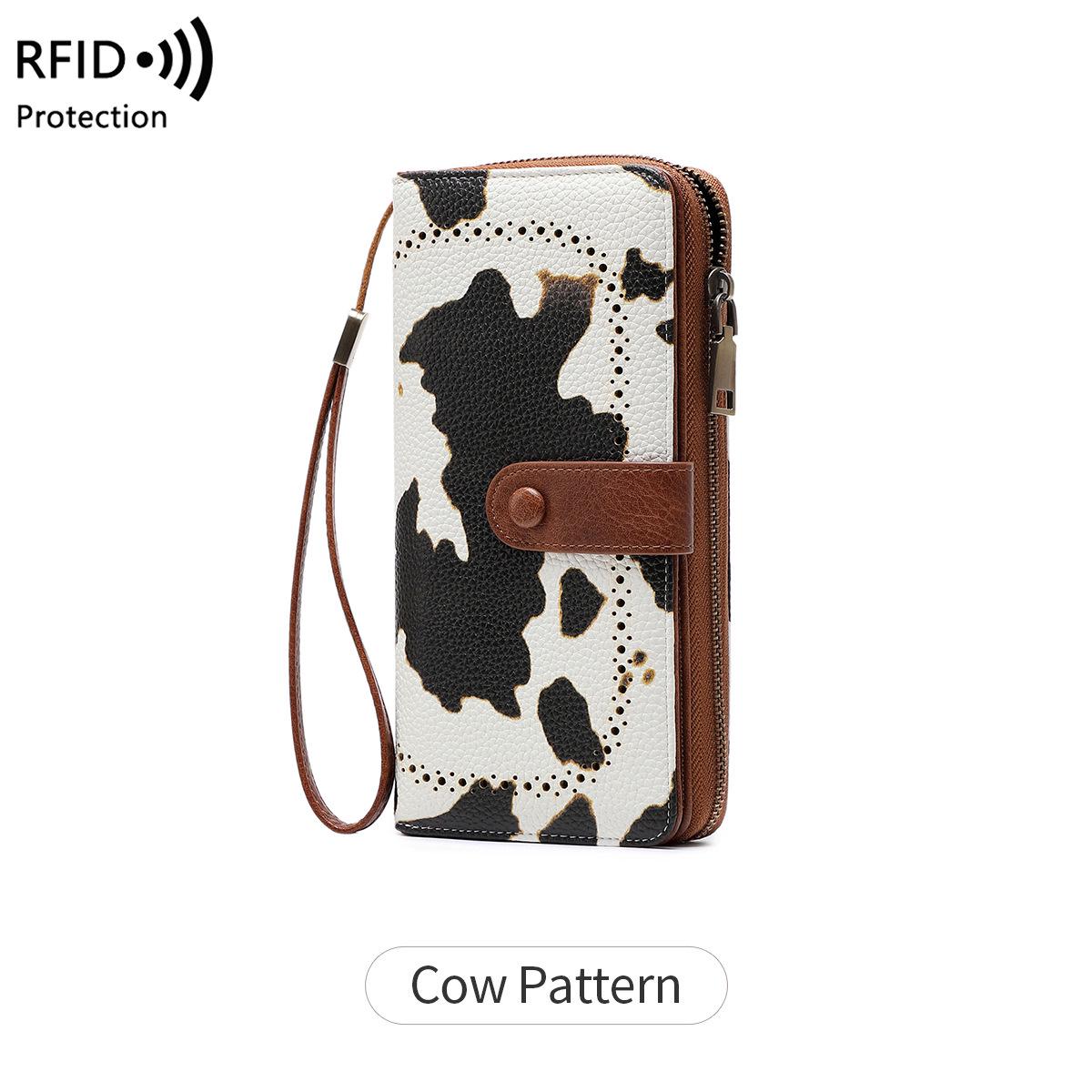 Европейский и американский RFID-кошелек-аккордеон для женщин с защитой от кражи ретро большой емкости полый дизайн 2300₽