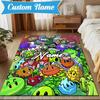 Custom Name Zombies Team-Up Rug for Living Room, Game Rooms, Office, Bedroom, Floor Mat Playful Design, fan gifts Christmas decor
