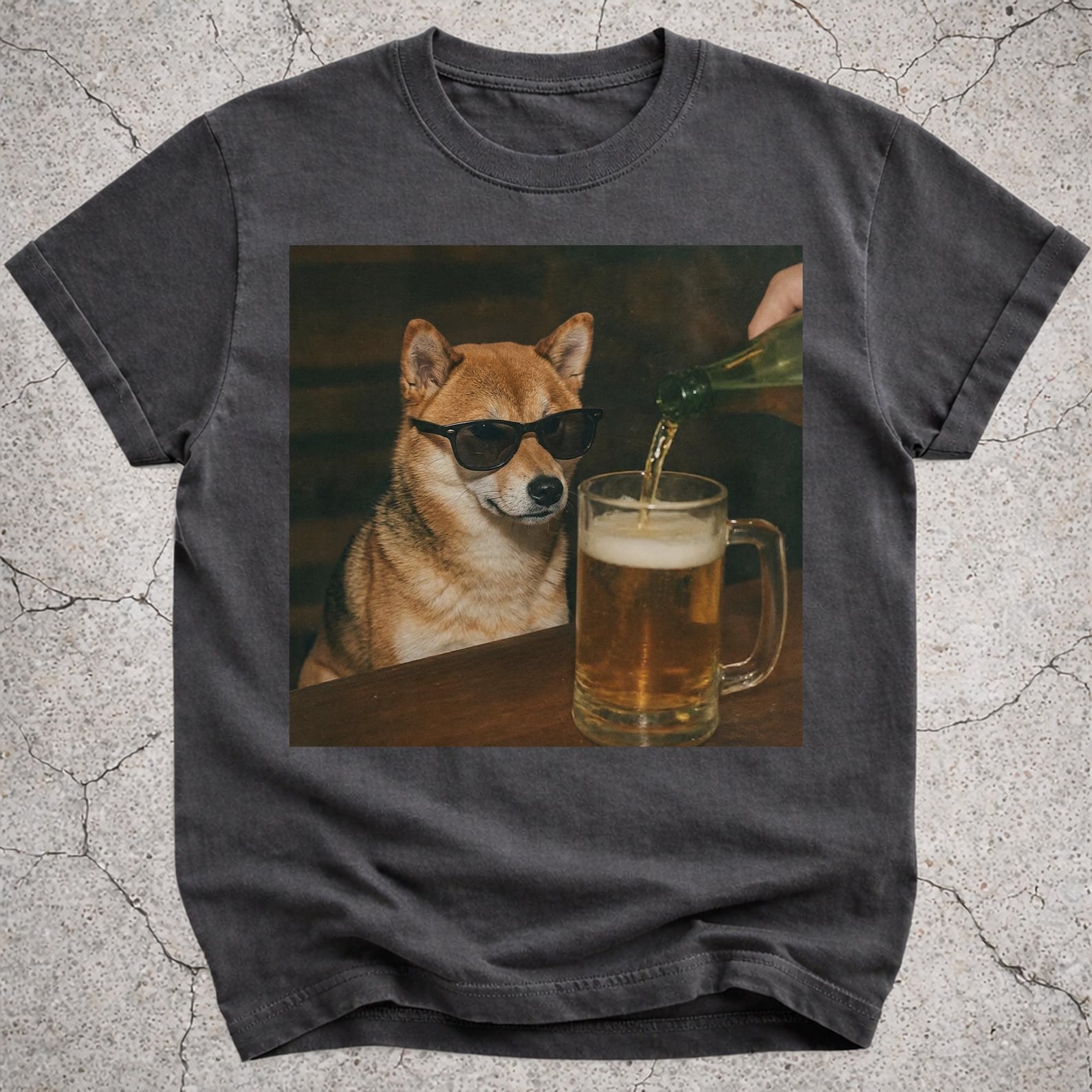 Shiba Inu Drinking Beer Shirt, Funny Doge Dog Meme Tee, Beer Lover Gift, Shiba Owner Vintage Tee, Silly Novelty Shirt XL