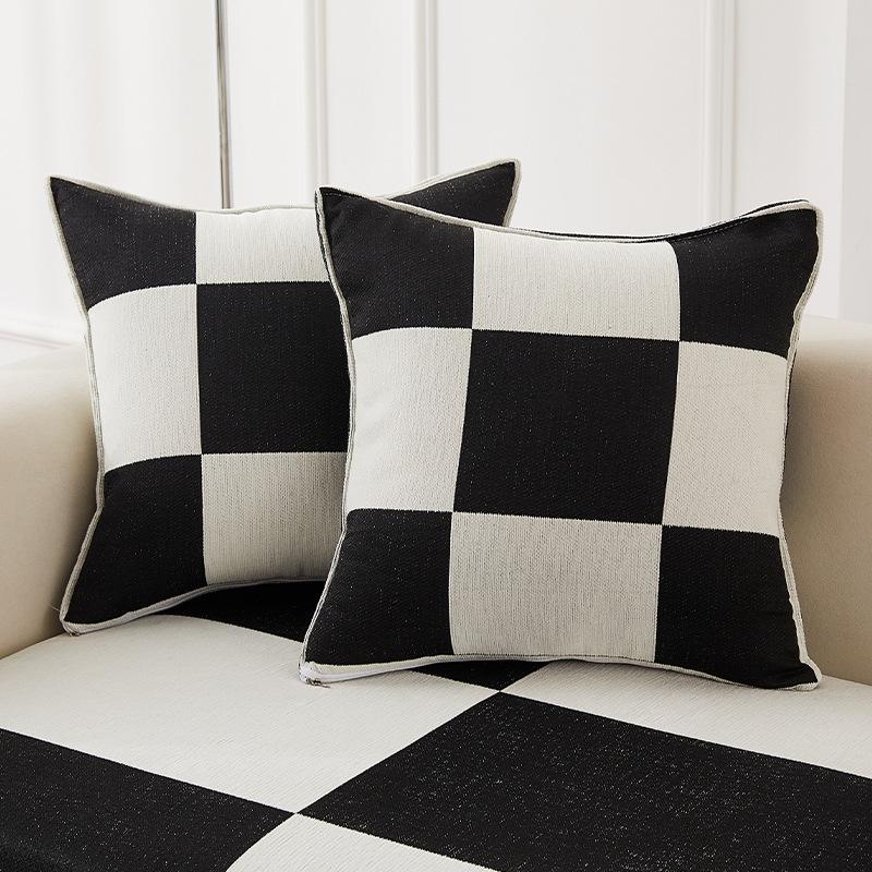 Polštář na pohovku Čtyři roční období Univerzální Tvarovaný nepravidelný Proti poškrábání Sedací polštáře do obývacího pokoje Černobílá kostka Protiskluzový potah na pohovku Ručník
