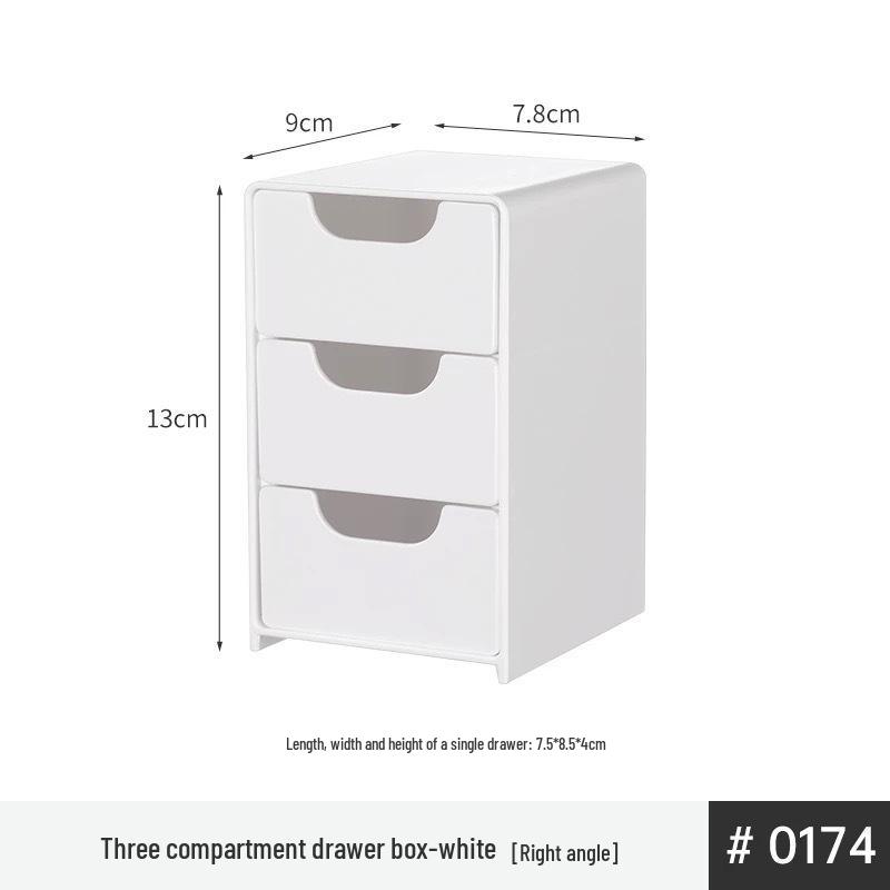 

Three-Layer Pure White Desktop Drawer Storage Box for Cosmetics, Free Shipping