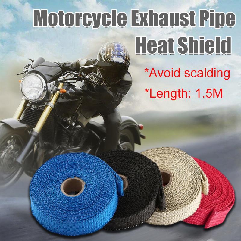 Motorsykkel Eksosrør Varmebeskyttelsesklut 1,5 meter Bil Lyddemper Varmeisolasjonstape Brannsikker Lyddemping Biltilbehør
