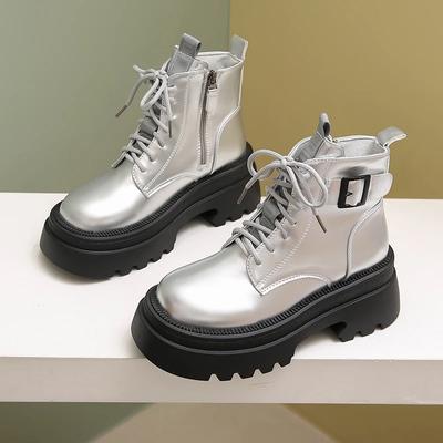 Novas botas femininas versáteis de cor sólida e mais vendidas, agasalhos confortáveis, botas femininas profissionais, fivela com cadarço