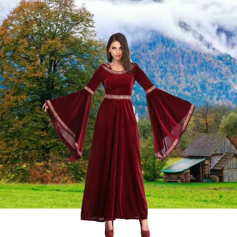 Medieval Halloween costumes, Victorian costume dresses, Renaissance burgundy dresses