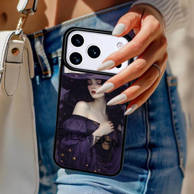 Moon Witch Horror Phone Case For iPhone 17 Air 14 15 13 12 Max Cover For Apple 16e 11 Pro Max Plus Coque