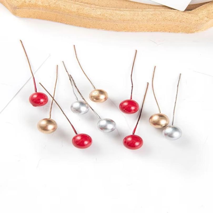 30/50pcs Artificial Small Round Bead Home Room Wedding Garden Christmas Tree Garland Ornamental Decoration Box Photography Props
