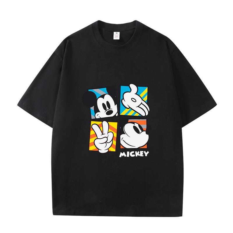 D06-40 MINISO 2026 Summer High-quality Printed Pure Cotton Shoulder Style Men's and Women's Round Neck Short Sleeved Couple T-shirt