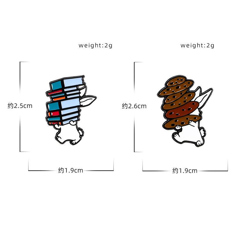 Original Cartoon Enamel Alloy Brooch Cute Rabbit Lapel Pin Anti Exposure Adjustable Fixing for Clothes Backpack Decoration Badge