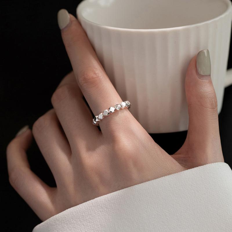 925 Sterling Silver Geometry Bead Engagement Woman Rings Wedding Ring Party High Quality Jewelry Ladies Accessories Jewellery