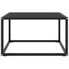 Black Coffee Table with Black Glass 60 X 60 X 35 Cm
