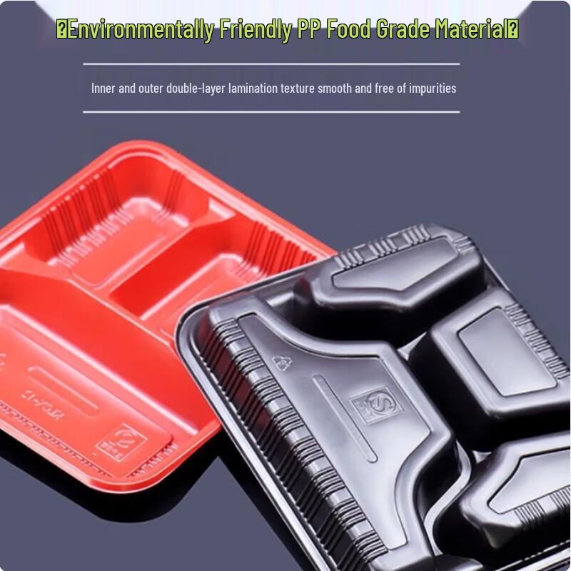 Disposable 3-Compartment Takeout Food Containers