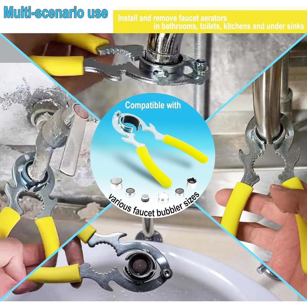 Spout Unscrewer Silver Replacement Tool Faucet Bubbler Wrench Non-Slip Removal Of Bath Connection Wrench For Homeowners Plumbing