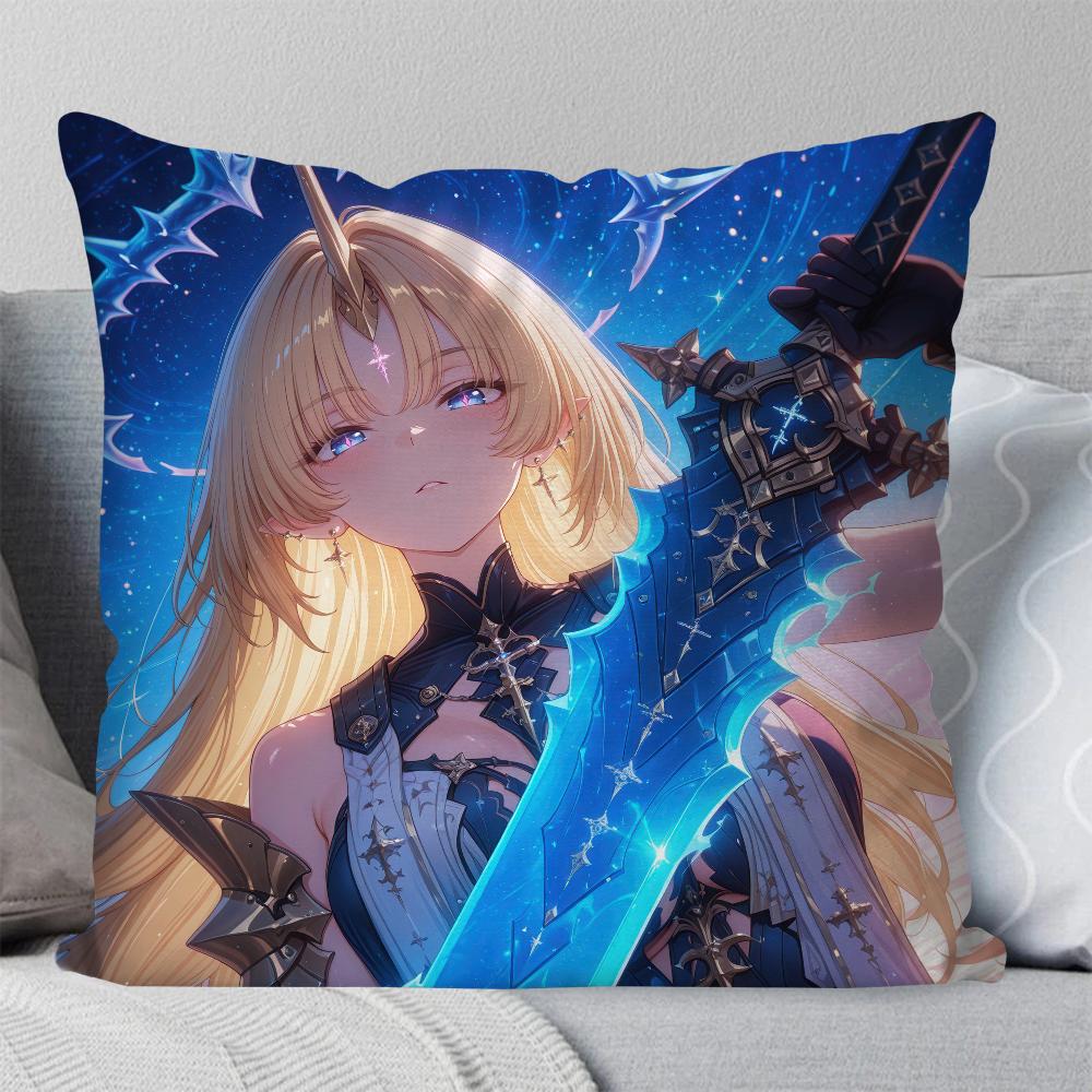 Fleurdelys Anime Game W-Wuthering Waves Pillow Case Square Pillow Bedroom Sofa Leisure Comfort Living Room Home Decoration 40X40