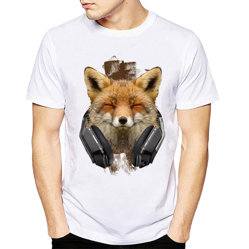 VagaryTees Neues Mode T-Shirt Herren Fuchs Tier T-Shirt fallende Blätter und Fuchs Grafik T-Shirt Unisex Streetwear Klassisches Hipster T-Shirt