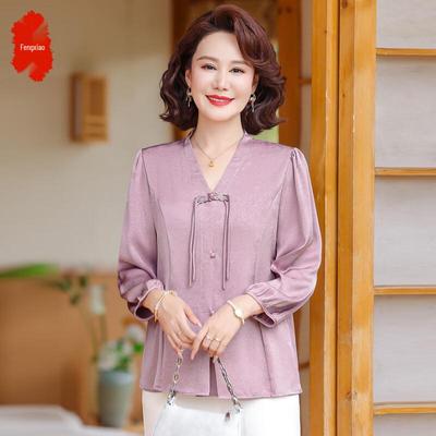 Nuova Blusa da Donna Slim-Fit in Stile Cinese
