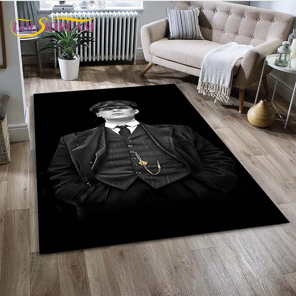 P-Peaky Blinders Tommy Shelby Area Rug,Carpet Rug for Home Living Room Children's Bedroom Sofa Doormat Decor,Non-slip Floor Mat